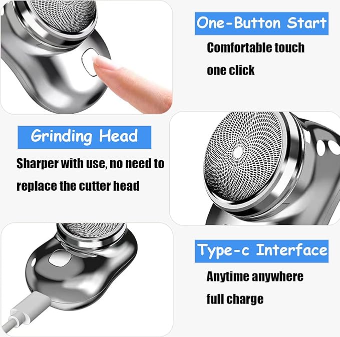 Mini-Shave Portable Electric Shaver Razor for Men